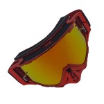 Ochelari unisex ski, snowboard, motociclism, ciclism, rama rosie lucioasa, lentila multicolora, O11RBMN